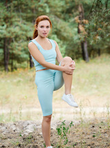 Tisha Peels Off Her Yoga Pants And Finishing Her Workout Naked