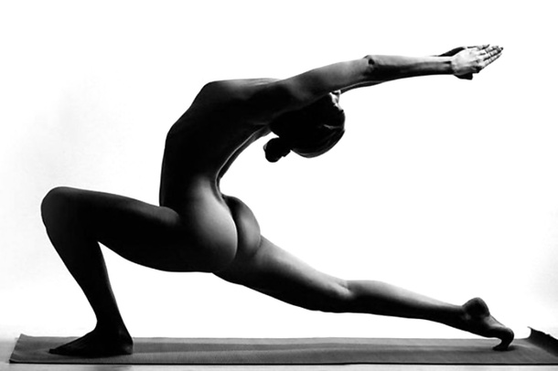Sexy naked yoga