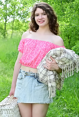 Carrie With Perky Breasts And Trickles Down Her Sexy Body