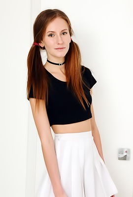 Alisa Revealing Her Lovely Small Breasts With Flirty Smile