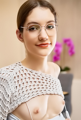 Hareniks Wearing Nothing But Her Glasses And A Naughty Smile