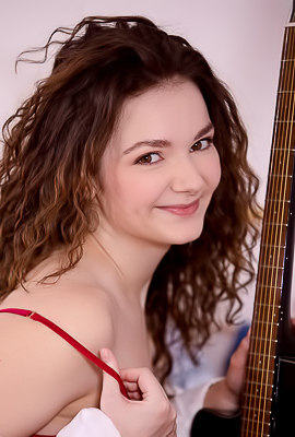 Purr Simona Adorably Sexy In Scarlet Lingerie That Hugs Her Soft Curves