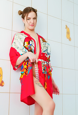 Saint Marya Flirtatiously Teases In Her Kimono Before Undressing With Confidence