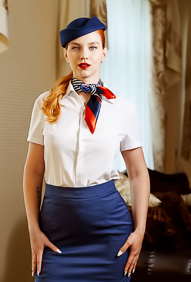 Sharon White And Leya Desantis Shine In Cabin Crew Fantasy With Feoldoes