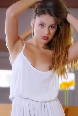 Camnila Shows Off Pierced Nipples And Shaved Pussy On The Table Indoors