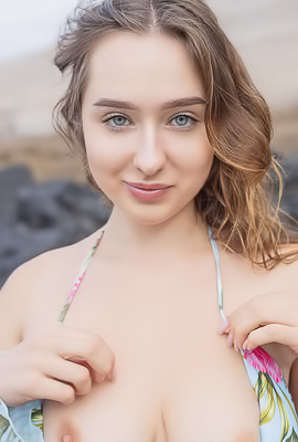 Bozhena Teases with Outdoors Upskirt Show